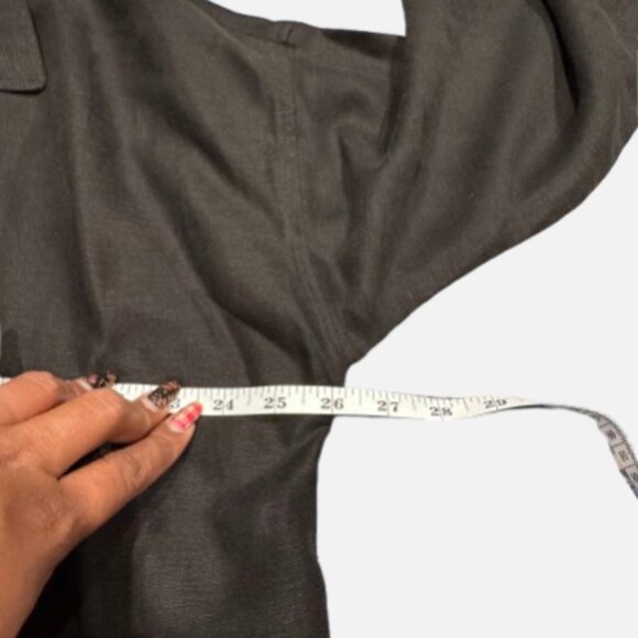 Eileen Fisher Classic Collar Open‐Front Boxy Easy Fit Jacket/Shacket (Size L) - Picture 8 of 11